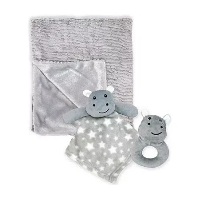 3 Stories Trading Company Baby Boys And Girls Blanket Nunu And Rattle In Gray