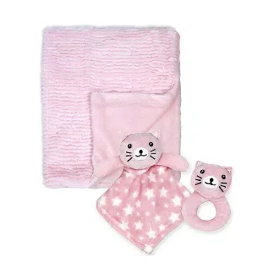 3 Stories Trading Company Baby Boys And Girls Blanket Nunu And Rattle In Pink