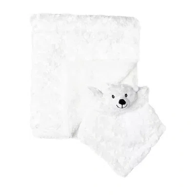 3 Stories Trading Company Baby Boys And Girls Plush Blanket With Nunu In White