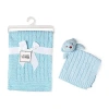 3 Stories Trading Company Baby Cable Knit Gift Set 2-pc. Baby Blanket In Blue