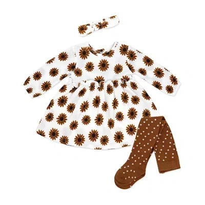 3 Stories Trading Company Baby Girls 3-pc. Long Sleeve A-line Dress In White