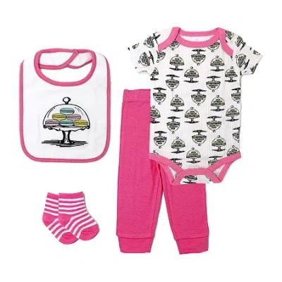 3 Stories Trading Company Baby Girls 4-pc. Pant Set In Pink