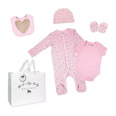 3 Stories Trading Company Baby Girls 5-pc.layette Set In Pink