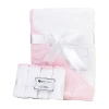 3 Stories Trading Company Baby Hooded Bath Towel With 4 Wash Cloths 5-pc In Pink