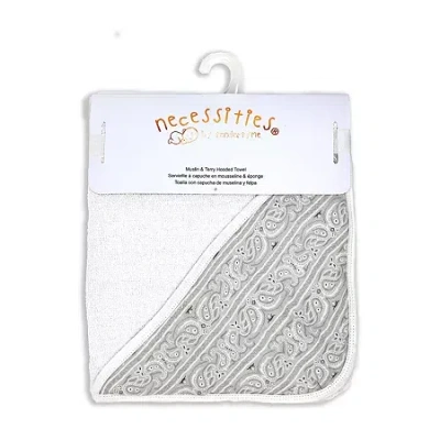 3 Stories Trading Company Baby Paisley Muslin Hooded Towel In Gray