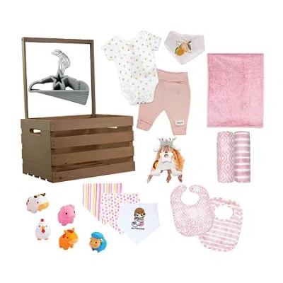 3 Stories Trading Company Baby Shower Gift Set Wardrobe Crate Girls 29-pc. In Orange