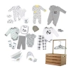 3 Stories Trading Company Baby Shower Gift Set Wardrobe Crate Unisex 33-pc. In Gray