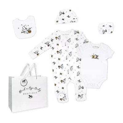 3 Stories Trading Company Baby Unisex 5-pc. Baby Clothing Set In White