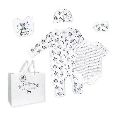 3 Stories Trading Company Baby Unisex 5-pc.layette Set In White