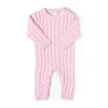 3 Stories Trading Company Baby Unisex Easy-on + Easy-off Round Neck Long Sleeve Jumpsuit In Red