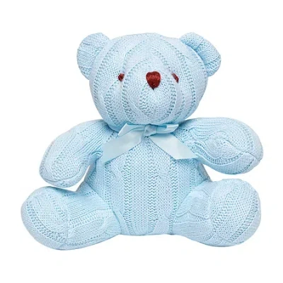3 Stories Trading Company Cable Knit Snubble Bear Stuffed Animal In Blue