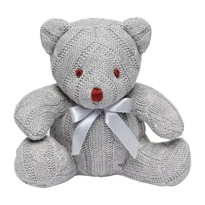 3 Stories Trading Company Cable Knit Snubble Bear Stuffed Animal In Gray