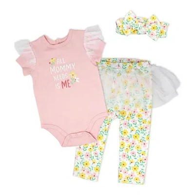 3 Stories Trading Company Babies' Girls 3-pc. Legging Set In Pink