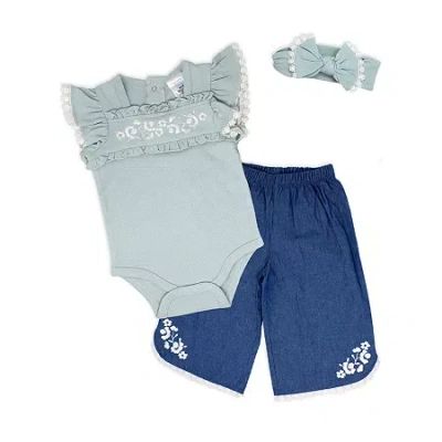 3 Stories Trading Company Babies' Girls 3-pc. Pant Set In Blue