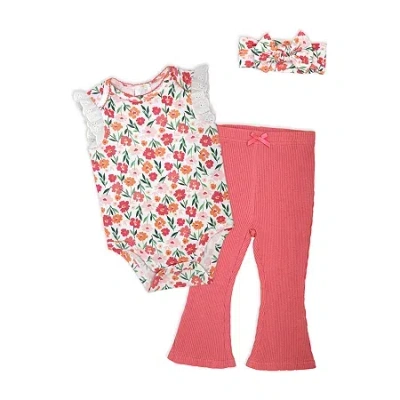 3 Stories Trading Company Babies' Girls 3-pc. Pant Set In Pink