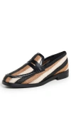 3.1 Phillip Lim Alexa Colorblock Woven Penny Loafers In Blk Multi