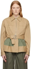 3.1 Phillip Lim Layered Belted Utility Jacket In Khaka Khaki-army