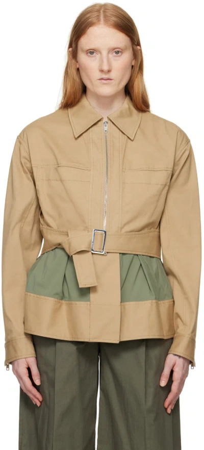 3.1 Phillip Lim / フィリップ リム Layered Belted Utility Jacket In Khaki/army