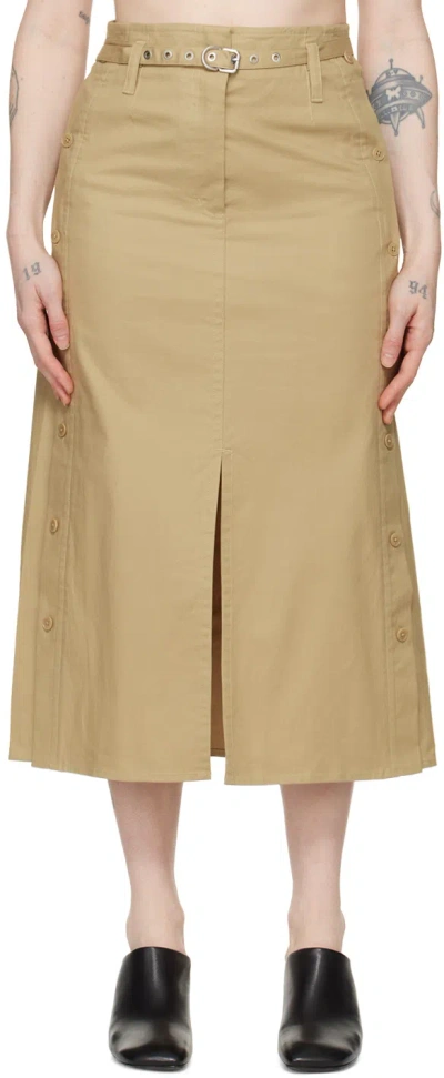 3.1 Phillip Lim Utility Midi Skirt In Khaki