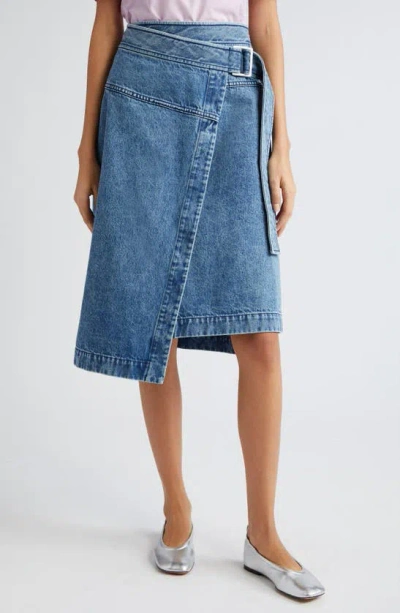 3.1 Phillip Lim Denim Wrap Midi Skirt In Blue