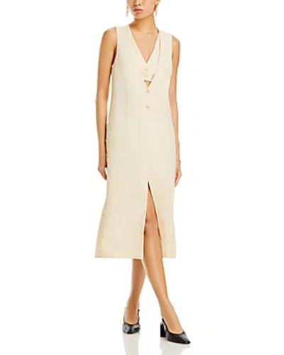 3.1 Phillip Lim Layered Vest Midi Dress In Champagne