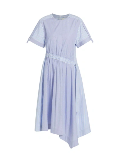 3.1 Phillip Lim / フィリップ リム Women's Mixed Stripes Cotton Midi-dress In Oxford Blue Multi