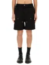 3paradis Stud-embellished Cotton Bermuda Shorts In Black