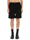 3paradis Stud-embellished Cotton Bermuda Shorts In Nero