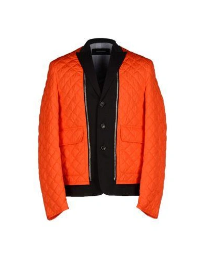 Dsquared2 Wool Waistcoat W/ Detachable Nylon Jacket, Orange/black