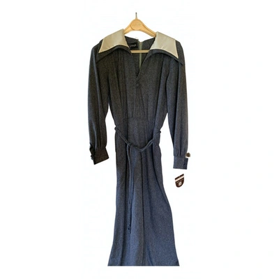 Pre-owned Pierre Balmain Grey Wool Dress