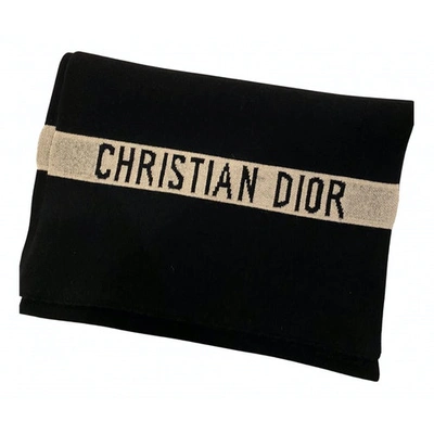 Pre-owned Dior Black Cashmere Scarf