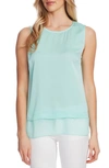 Vince Camuto Rumple Hem Sleeveless Top In Aqua Ice