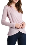 1.state Sparkle Cozy Crisscross Front Knit Top In Rose Pink