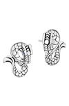 John Hardy Women's Naga Dragon Silver & Blue Sapphire Stud Earrings In Silver
