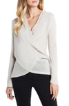 1.state Sparkle Cozy Crisscross Front Knit Top In Camel Heather