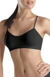 Hanro Touch Feeling Spaghetti Strap Crop Top In Black