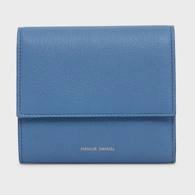 Mansur Gavriel Leather Trifold Compact Wallet In Lago