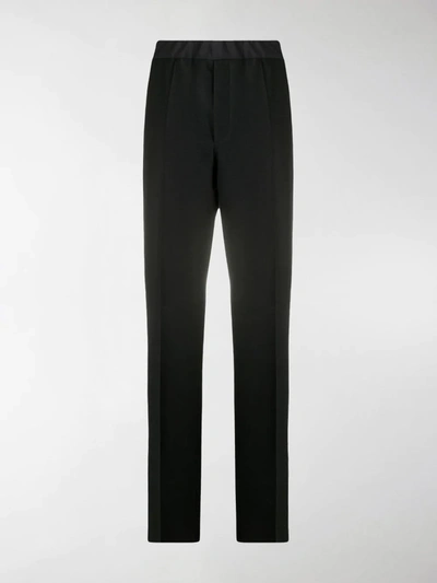 Tom Ford Elasticated Waistband Straight-leg Trousers In Black