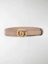 GUCCI LEATHER BELT WITH DOUBLE G BUCKLE,12789792
