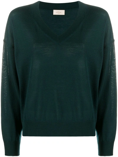 Altea Rib-trimmed Virgin Wool Jumper In Green