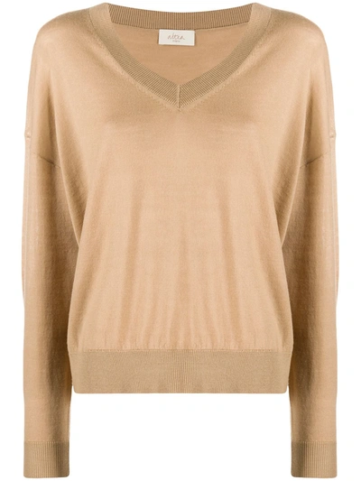 Altea Rib-trimmed Virgin Wool Jumper In Neutrals