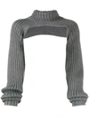 PETER DO CROPPED RIBBED-KNIT JUMPER