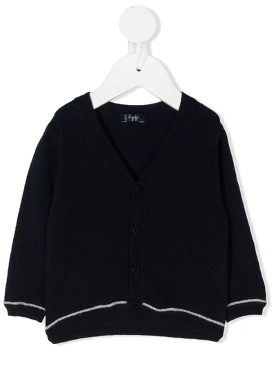 Il Gufo Babies' Blue Wool Cardigan With Contrasting Profile