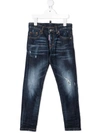 DSQUARED2 DISTRESSED DARK WASH JEANS