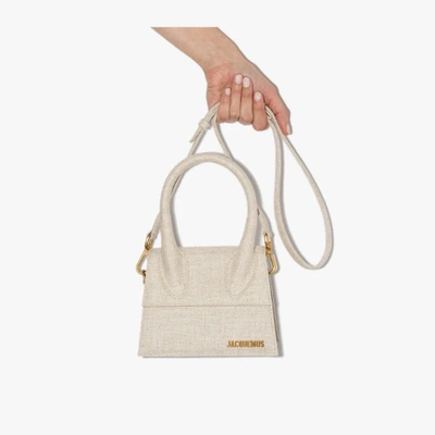 Jacquemus Neutral Le Chiquito Moyen Linen Mini Bag In Neutrals