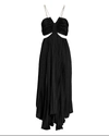 AIIFOS Evie Pleated Cut-Out Midi Dress,060053254270