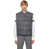 THOM BROWNE THOM BROWNE GREY DOWN 4-BAR FLANNEL VEST