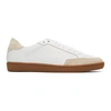 Saint Laurent White Perforated Low-top Sneakers In 9674 White