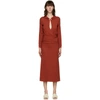 CHRISTOPHER ESBER RED CUMMERBUND ORBIT DRESS