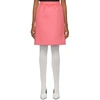 MARC JACOBS PINK FAUX-FUR GATHERED STRAIGHT SKIRT